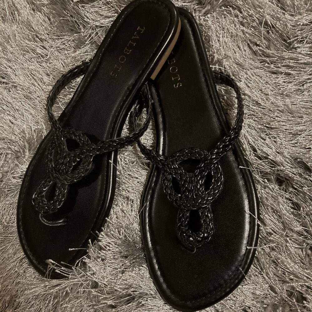 Talbots black braided sandals
